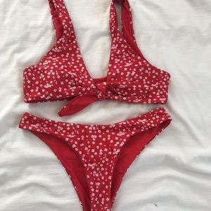 Shien red flower bikini